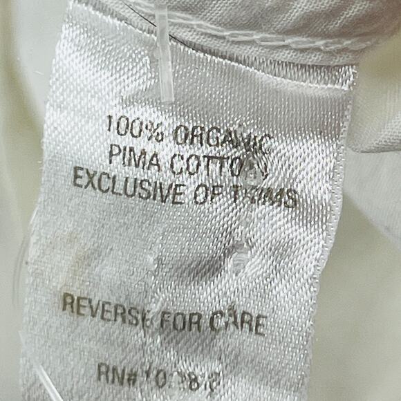 GARNET HILL Shirt 8 M Organic Pima Cotton Woven Button Up Long Sleeve White - Picture 11 of 15